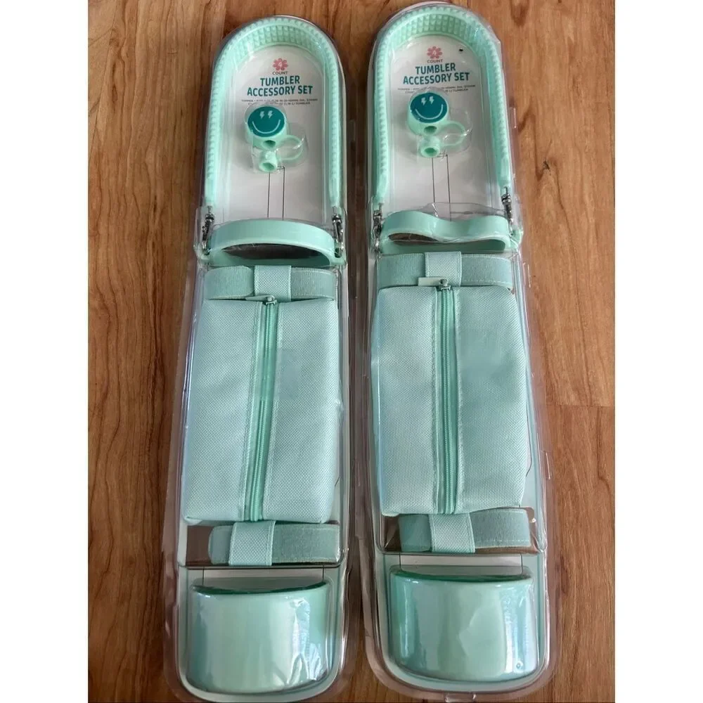 Tumbler accessory set fits 40 FL oz green color
